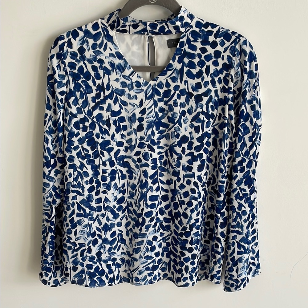 The Limited Navy and White Blouse